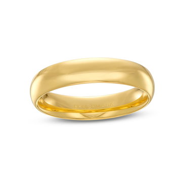 Low Dome Comfort Fit 5mm Wedding Band In Yellow Gold 10K