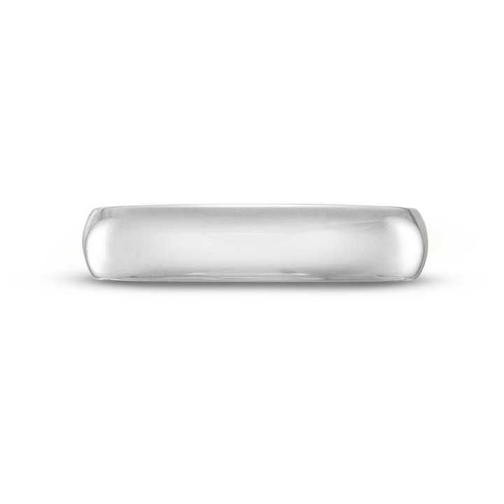 Low Dome Comfort Fit 5mm Wedding Band In White Gold 10K