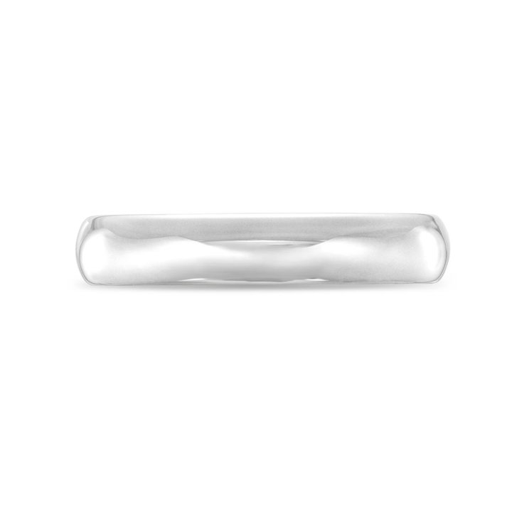 Low Dome Comfort Fit 4mm Wedding Band In White Gold 10K