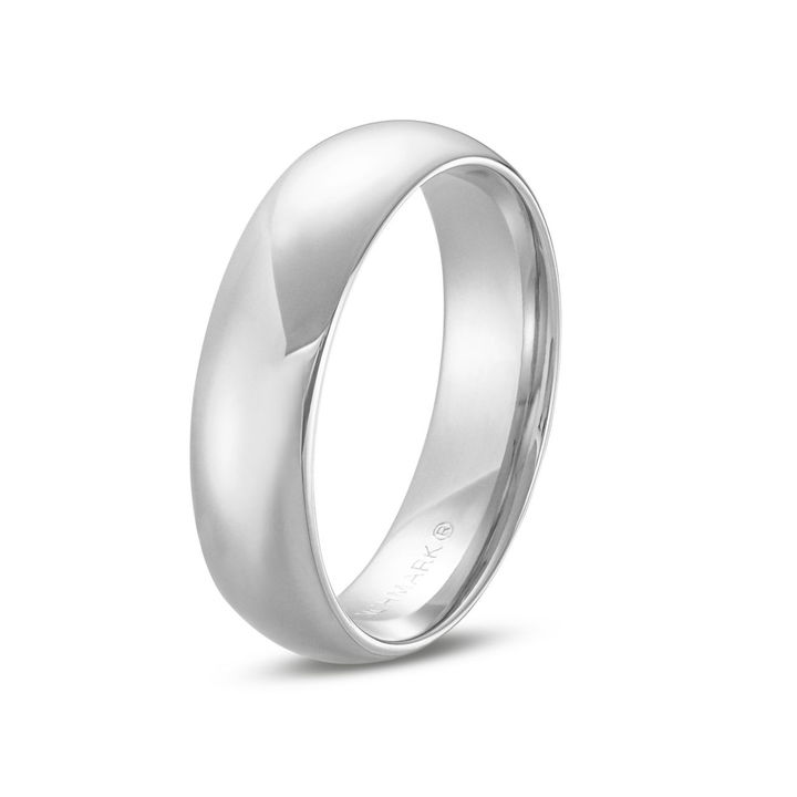 Platinum Low Dome Comfort Fit 6mm Wedding Band