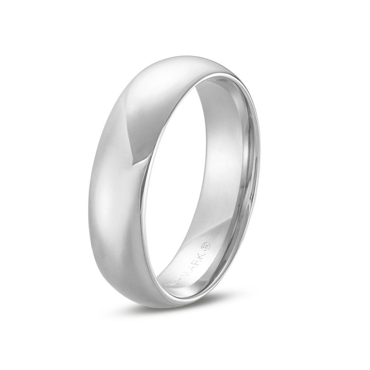 Dome Comfort Fit 6mm Wedding Band In White Gold 10K