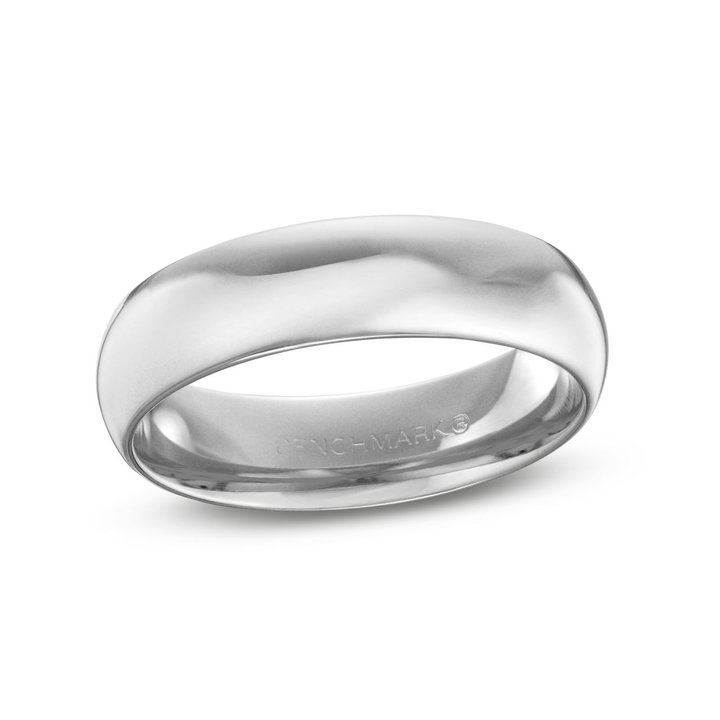 Dome Comfort Fit 6mm Wedding Band In White Gold 10K