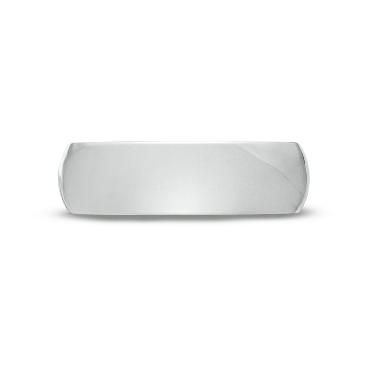 White Gold 14K Low Dome Comfort Fit 7mm Wedding Band
