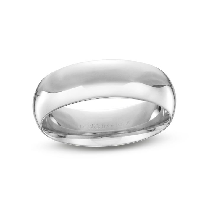 White Gold 14K Low Dome Comfort Fit 7mm Wedding Band