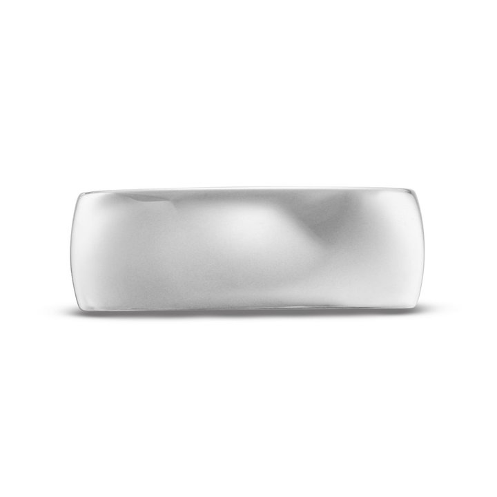 Low Dome Comfort Fit 8mm Wedding Band In White Gold 10K