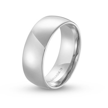 Low Dome Comfort Fit 8mm Wedding Band In White Gold 10K
