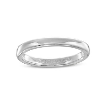 Euro Comfort Fit 2.5mm Wedding Band In White Gold 10K