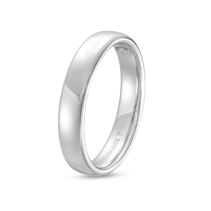 Euro Comfort Fit 4.5mm Wedding Band In White Gold 10K