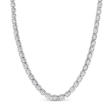 9.10 ct. Oval Diamond Illusion Tennis Necklace 0