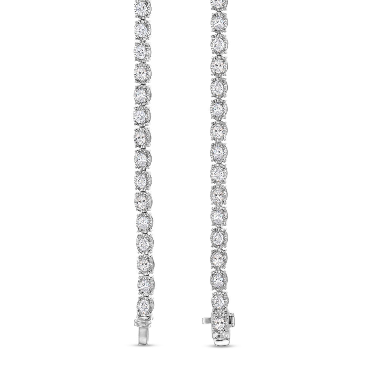 Oval Diamond Illusion Tennis Necklace (9.10tw)
