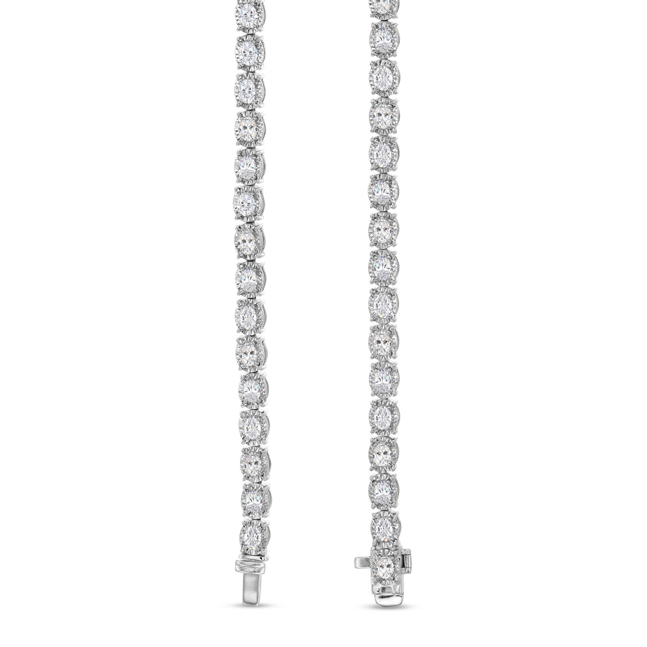 Oval Diamond Illusion Tennis Necklace (9.10tw) 1
