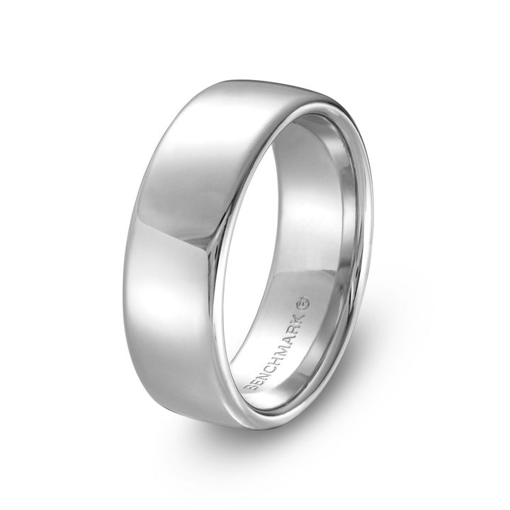 White Gold 14K Euro Comfort Fit 7.5mm Wedding Band