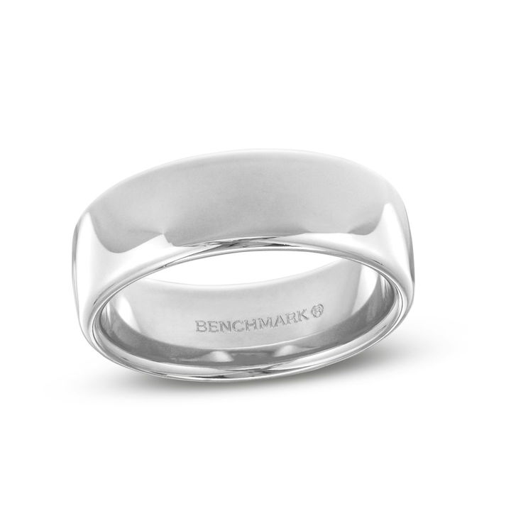 White Gold 14K Euro Comfort Fit 7.5mm Wedding Band