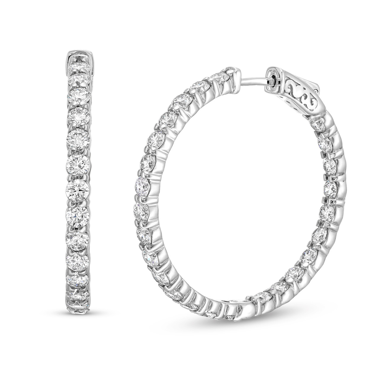 Classic In/Out Diamond Hoop Earrings 0