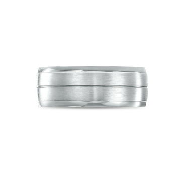 Simon G. Carved Line Matte 8mm Wedding Band In Platinum