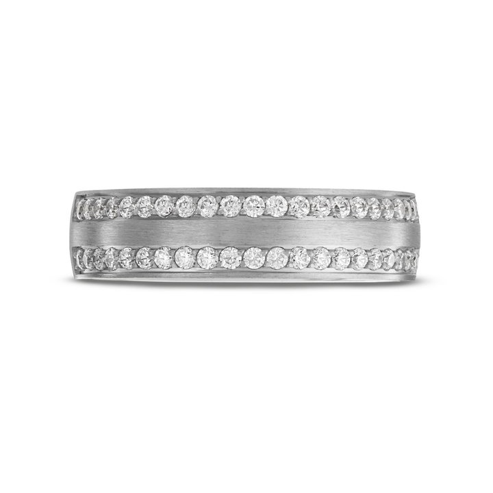 Simon G. Diamond Border 6mm Wedding Band In Platinum