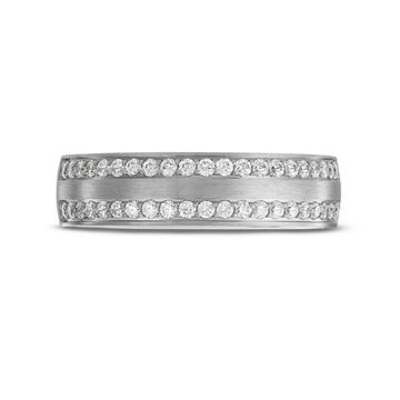 Simon G. Diamond Border 6mm Wedding Band In Platinum