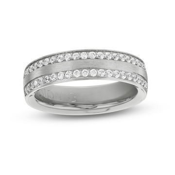 Simon G. Diamond Border 6mm Wedding Band In Platinum