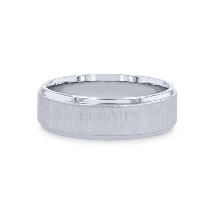 Verragio Matte with Polish Edge Wedding Band In White Gold 14K