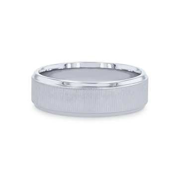 Verragio Matte with Polish Edge Wedding Band In White Gold 14K