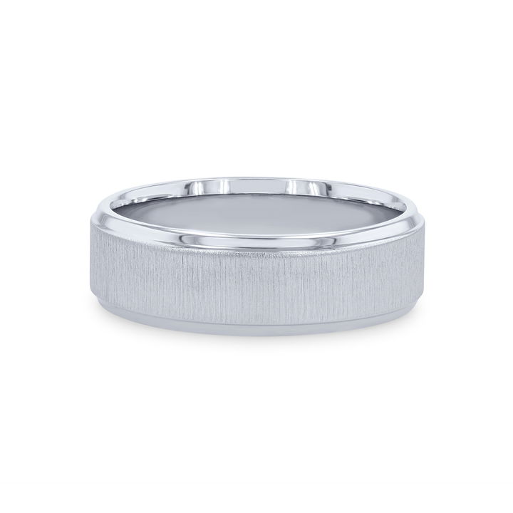 White Gold 14K Verragio Matte with Polish Edge Band