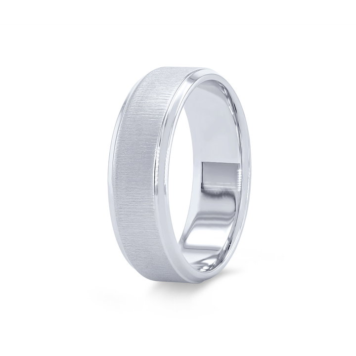 Verragio Matte with Polish Edge Wedding Band In White Gold 14K