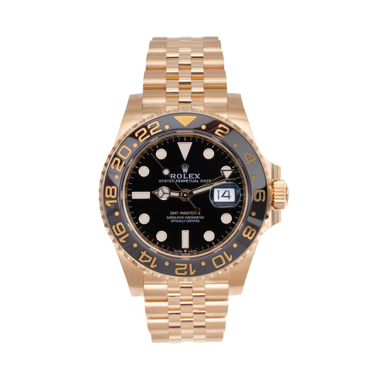 Rolex GMT-Master II 40 Black Dial Watch | Yellow Gold