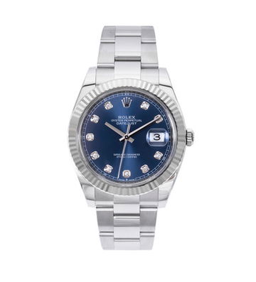 Rolex Datejust 41 Blue Diamond Dial Watch | Oystersteel