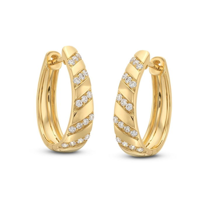 Diagonal Diamond Hoop Earrings