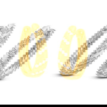 Diagonal Diamond Hoop Earrings