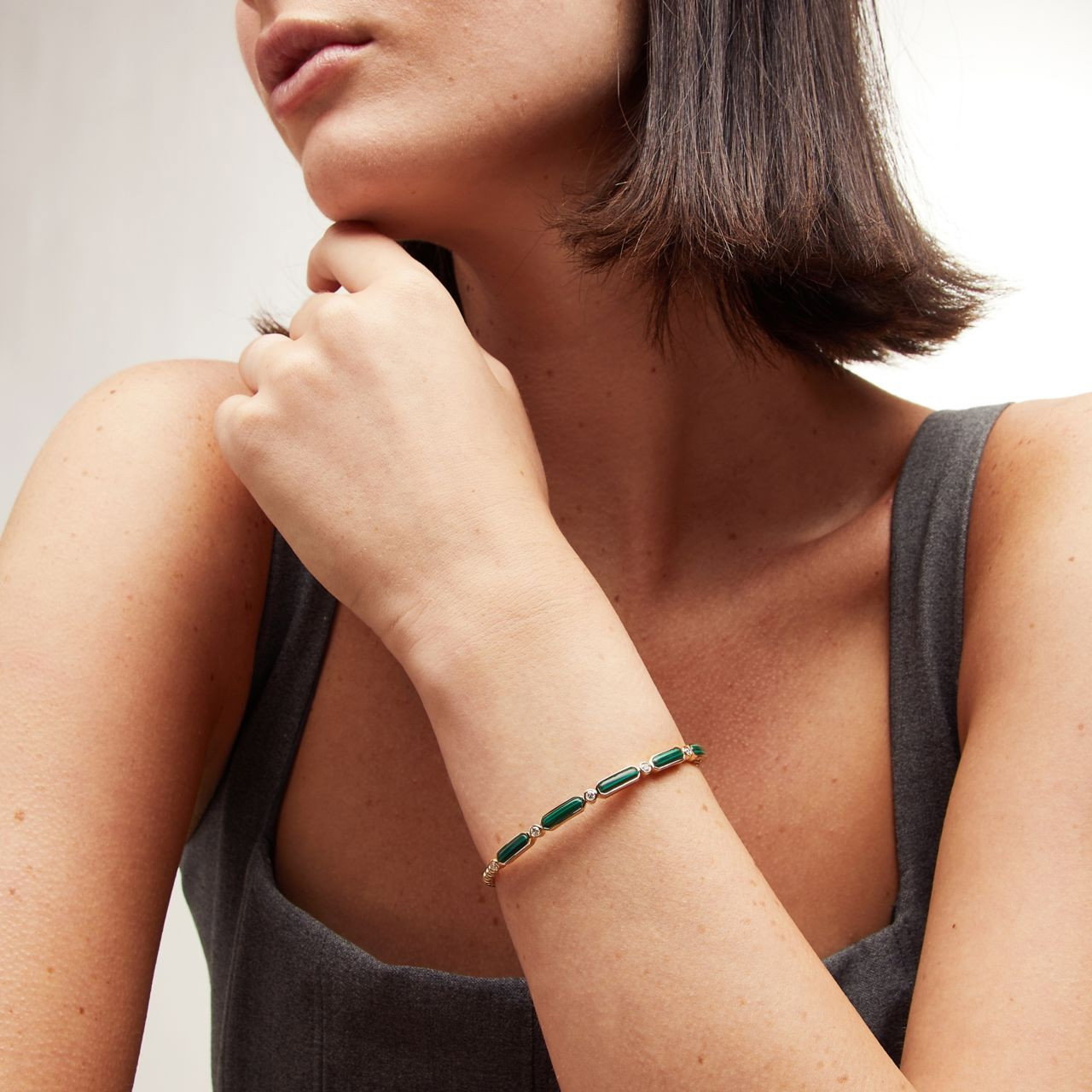 Malachite Diamond Bracelet 1