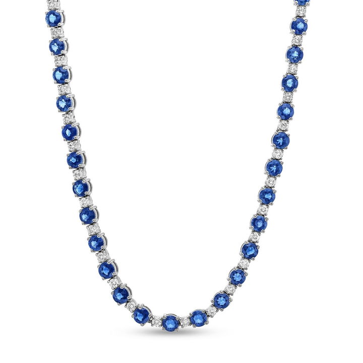 Sapphire & Diamond Alternating Necklace