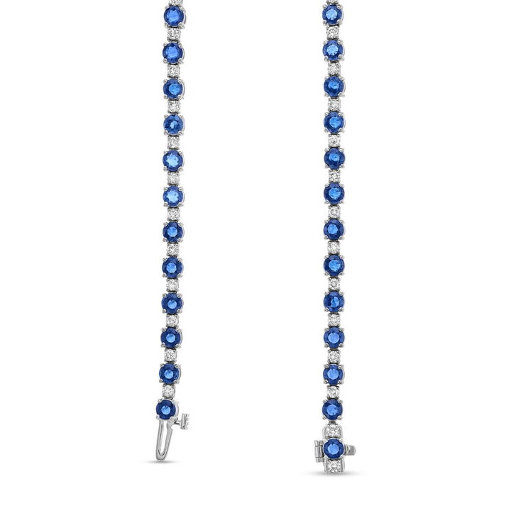 Sapphire & Diamond Alternating Necklace