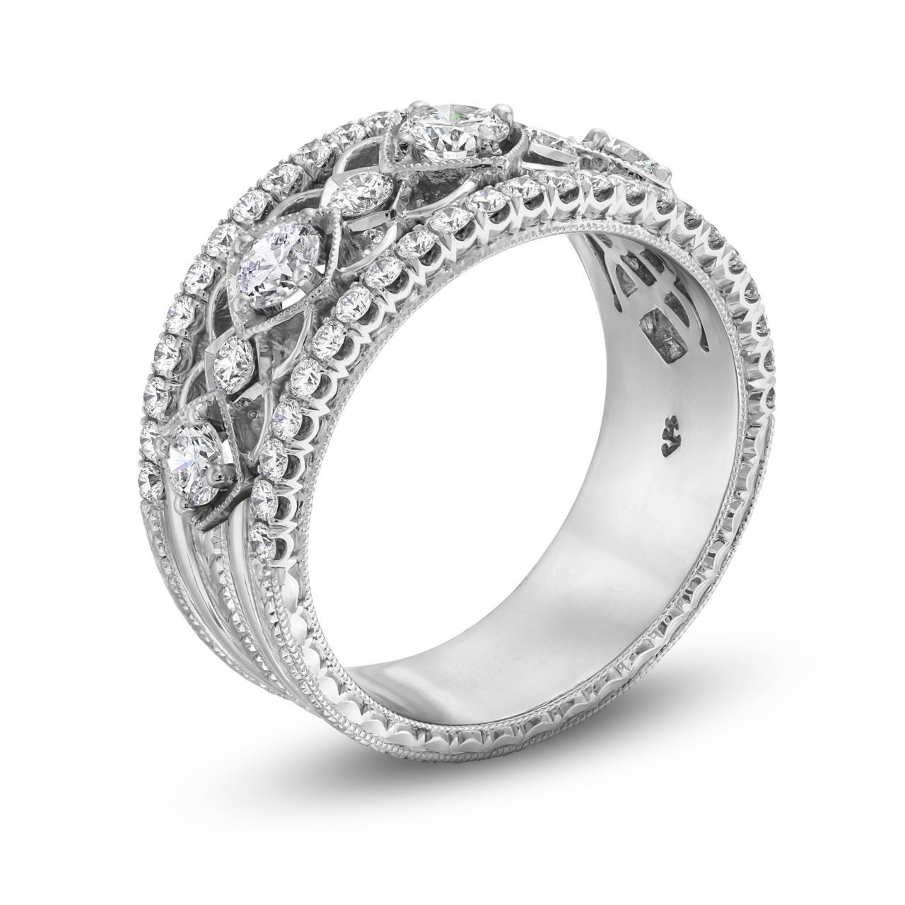 Diamond Multi Row Filigree Band