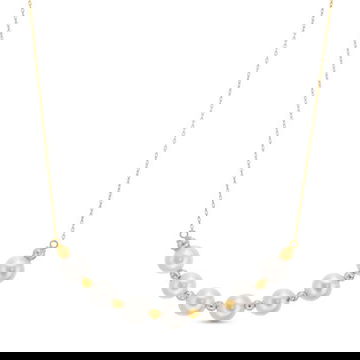 Pearl & Gold Ball Alternating Necklace