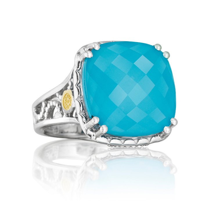Tacori Blue Clear Quartz over Neolite Turquoise Ring