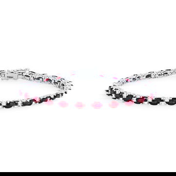 Alternating Ruby & Diamond Bracelet