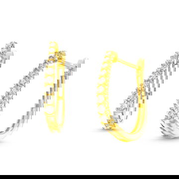 Graduated Diamond Oval Hoop Earrings