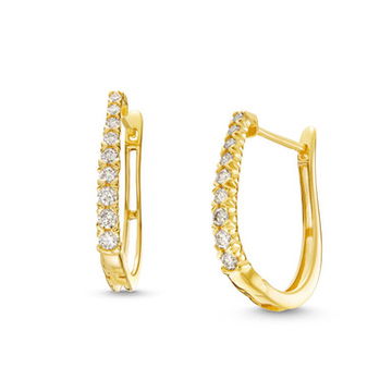 Graduated Diamond Oval Hoop Earrings