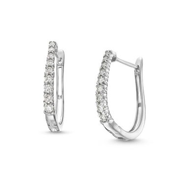 Graduated Diamond Oval Hoop Earrings