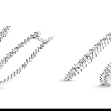 Graduated Diamond Oval Hoop Earrings 1
