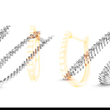Graduated Diamond Oval Hoop Earrings