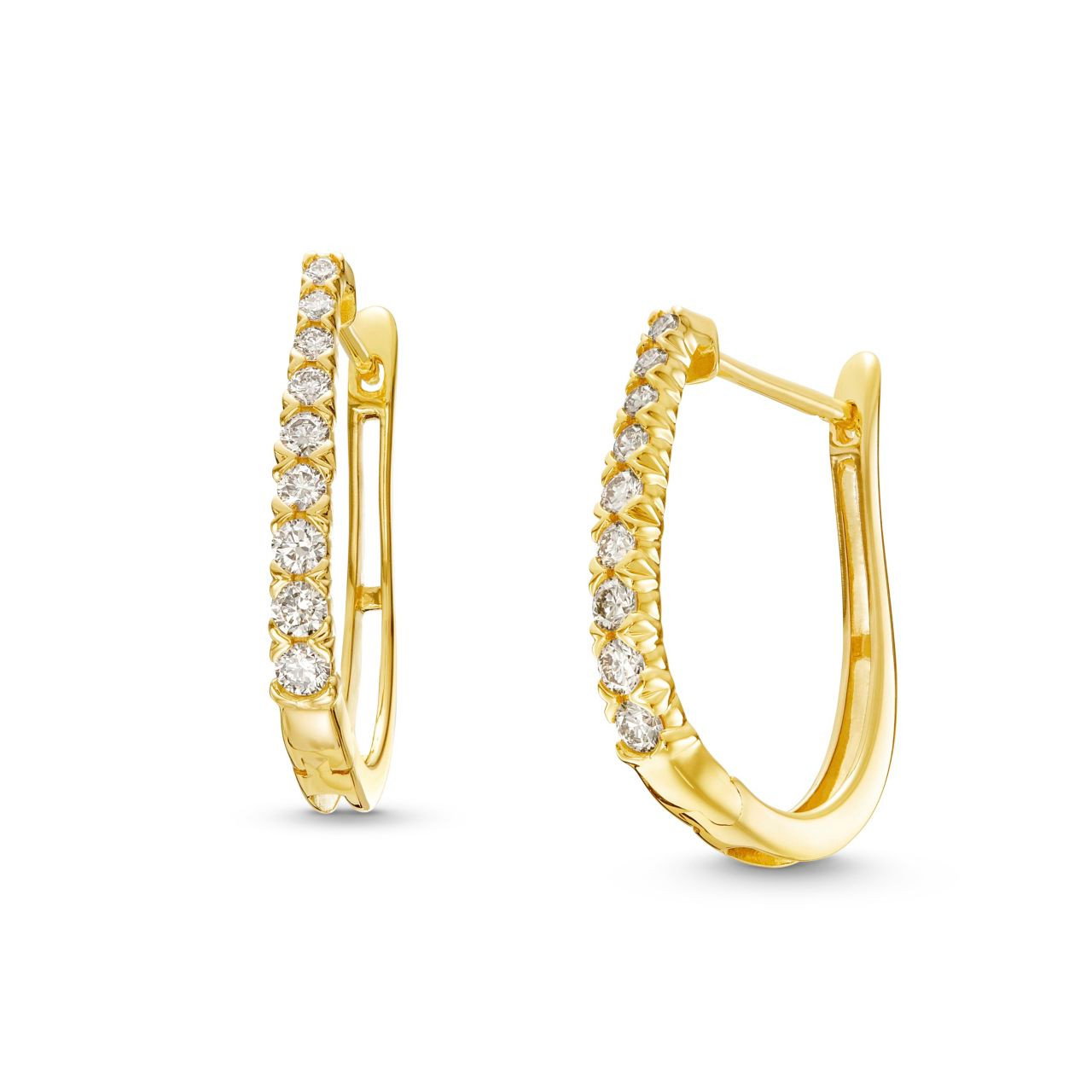 Graduated Diamond Oval Hoop Earrings