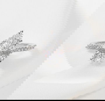 2.69 CT Pear Shape F-VS1 GIA Diamond Engagement Ring