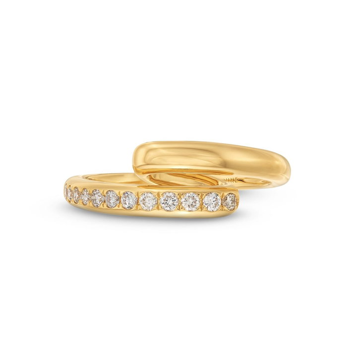 Graduated Crossover Diamond Wrap Ring In Yellow Gold 14K