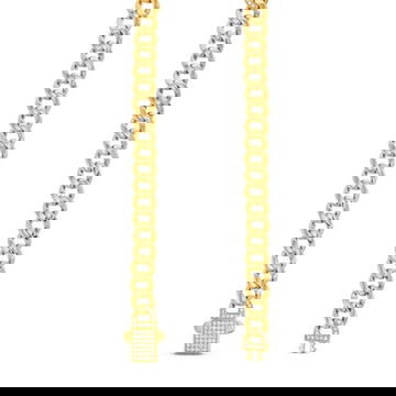 18.5 Inch Cuban Link Diamond Bar Necklace
