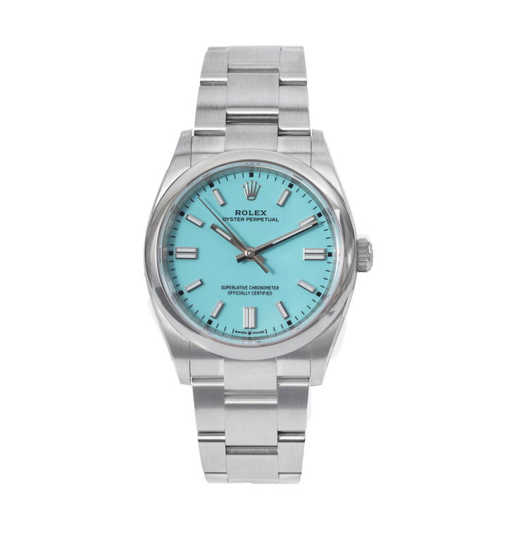 Rolex Oyster Perpetual 36 Turquoise Blue Dial Watch | Oystersteel