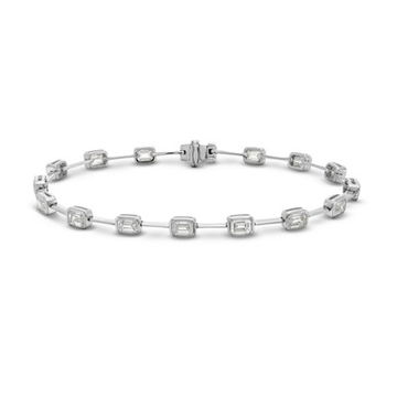 Emerald Diamond Bezel Station Bracelet (4.00TW)