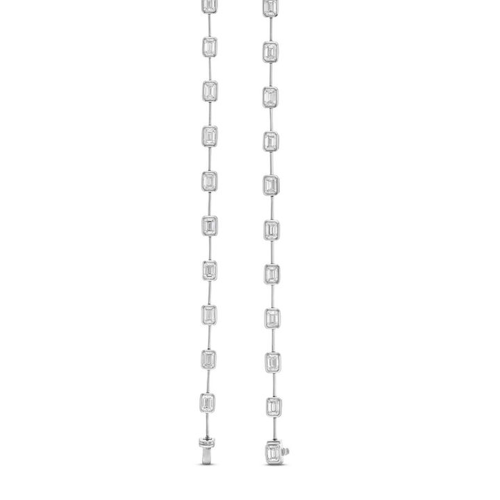 Emerald Diamond Bezel Station Bracelet (4.00TW) In White Gold 18K