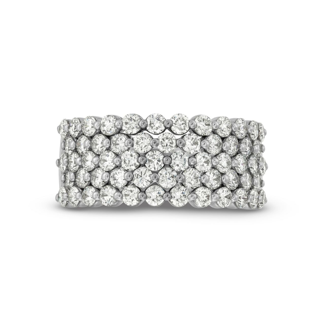 Five Row Pave Diamond Wedding Band 0